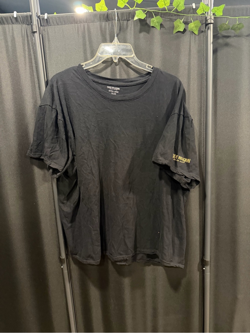 True Religion Black Short Sleeve Crewneck Tee with Subtle Logo